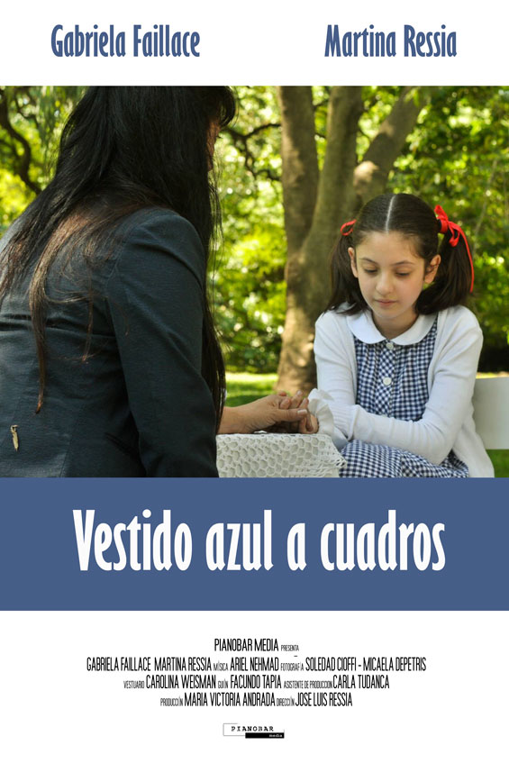 Vestido azul a cuadros
